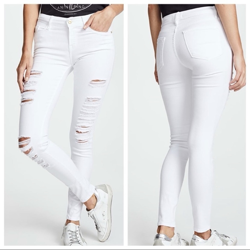 Frame Denim Le Skinny De Jeanne size 23 distressed jeans NWT MSRP $198